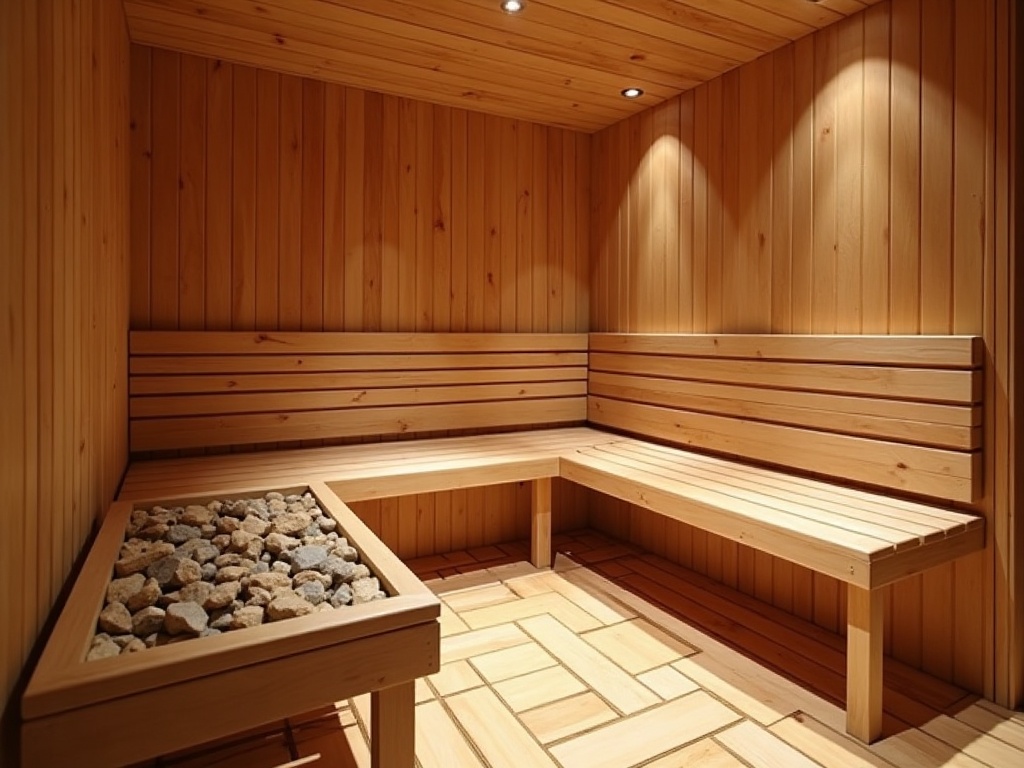 Cedar sauna interior