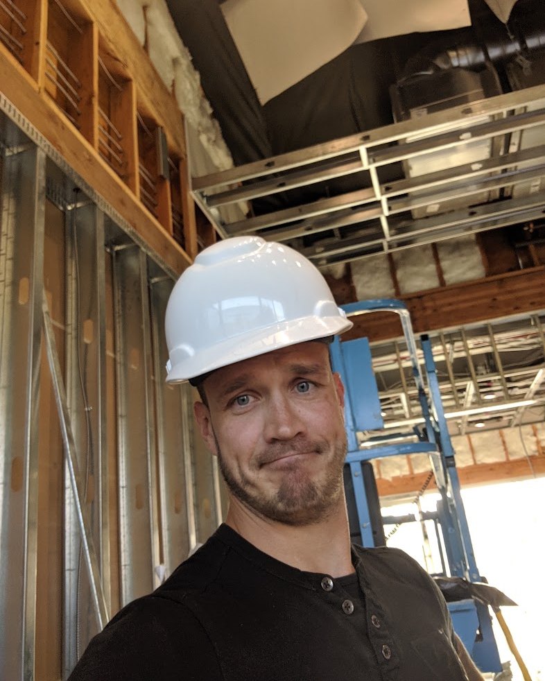 Mikk Seger, founder of Top Cali Construction, on a job site