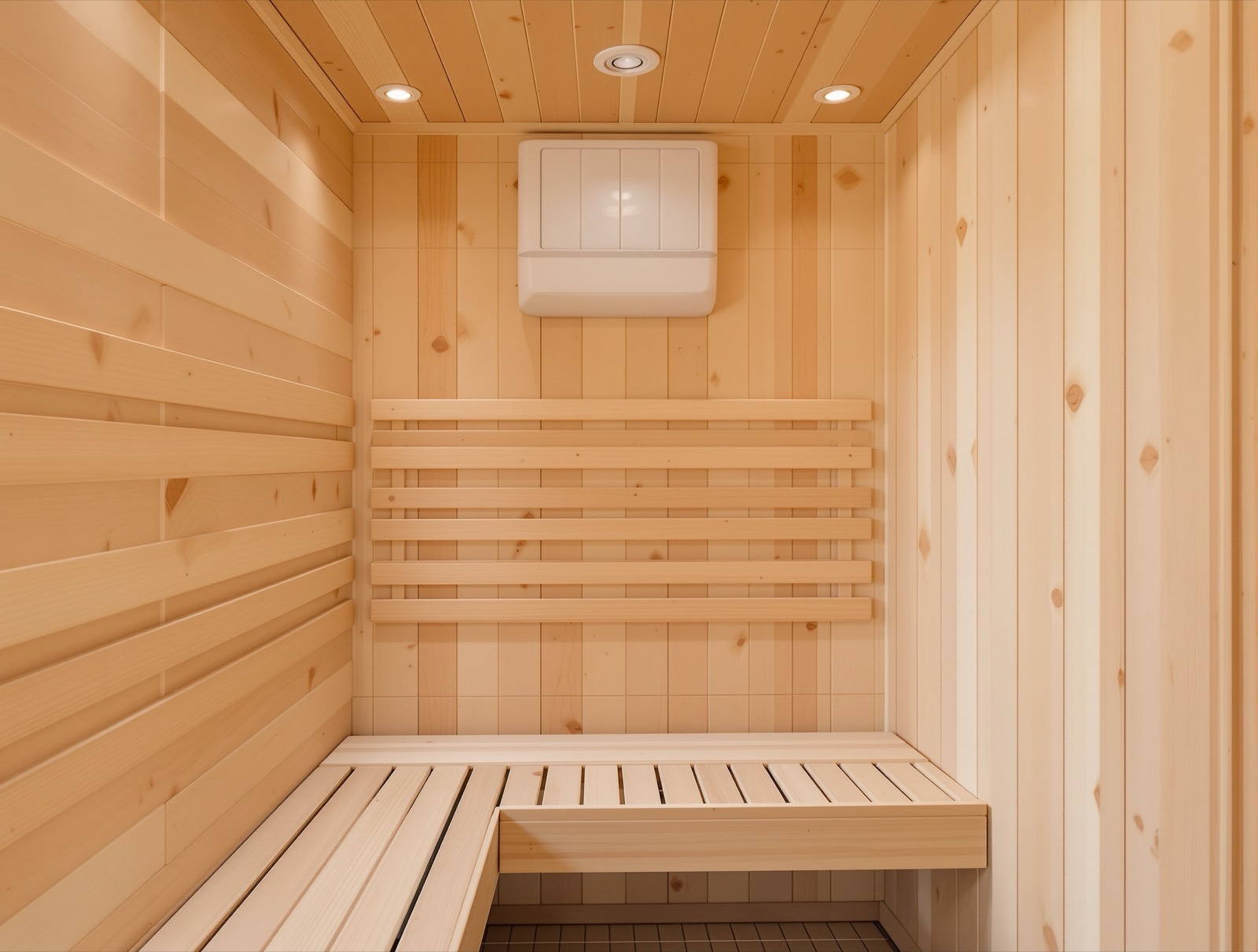 Infrared sauna cabin interior