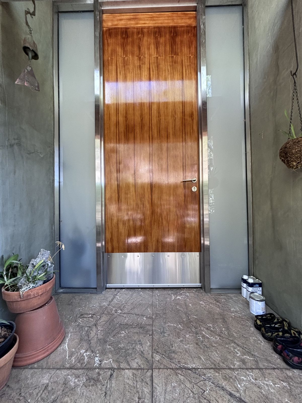 Refinished door rehung in the entry